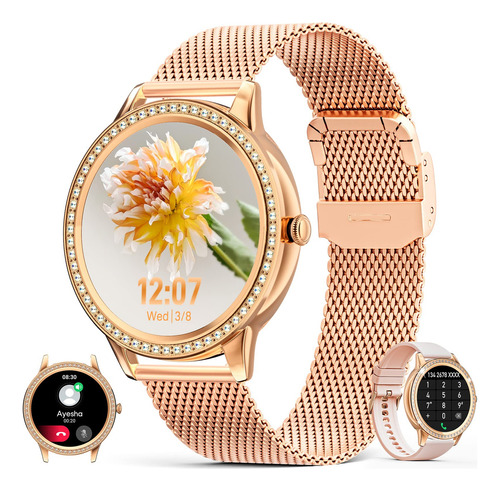 Nendefin Women's Smart Watch With Diamonds Bracelet, Touch .