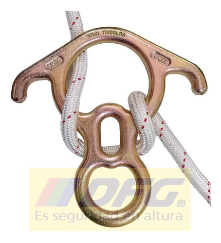 Imagen 2 de 3 de Descensor Ocho Grande Alado De Acero 50 Kn