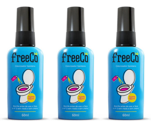 Imagem 1 de 1 de Freecô Tutti-frutti Bloqueado Odor Sanitário 60ml (kit C/03)
