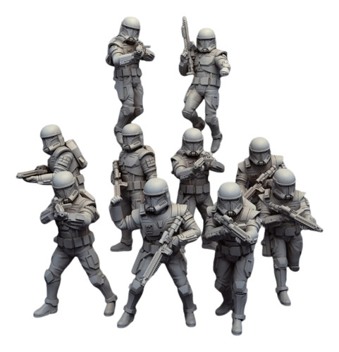 Set De 10 Mini Figuras Super Comando Beskar Star Wars Legion