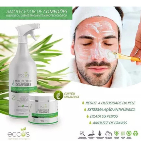 Kit 2 Emolientes Líquido 500ml Eccos Para Limpeza Profunda
