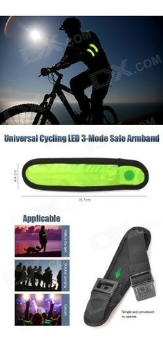 Brazalete Led Verde. Outdoor Nocturno. Seguridad.