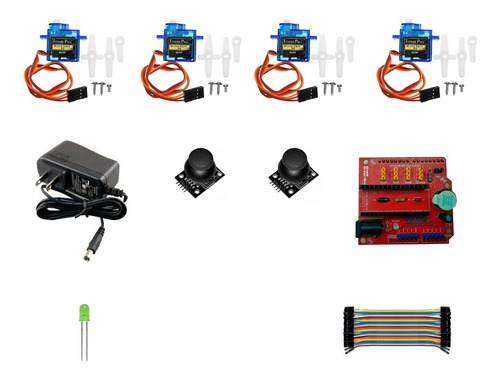 Kit Para Brazo Robotico, Servos, Joystick Eliminador Arduino