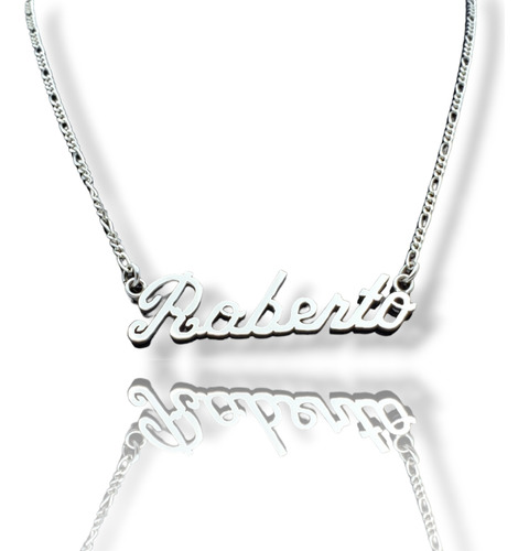 Collar Nombre Personalizado Roberto En Plata Fina .925