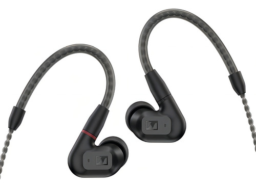 Fones de ouvido pretos com fio Sennheiser Ie 200