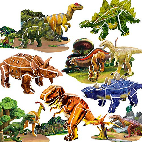 8 Piezas De Rompecabezas 3d Dinosaurio Niños T Rex Din...