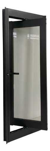Janela Vitrô Capelinha 140x50 Preto Pivotante Linha 25 Incolor Vertical