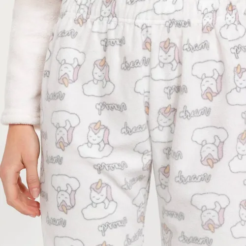 Pijama 2 Piezas Polar Mujer Importado Unicornio Invierno