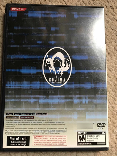 Video Juego Metal Gear Solid 2 Ps2 Original Completo (Usado)