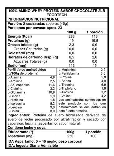 Imagen 2 de 2 de 100% Amino Whey Protein 2 Lb