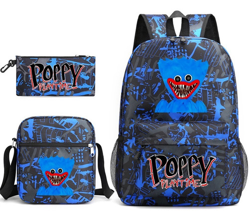 Mochila Con Accesorios Poppy Playtime Huggy Wuggy 3pcs