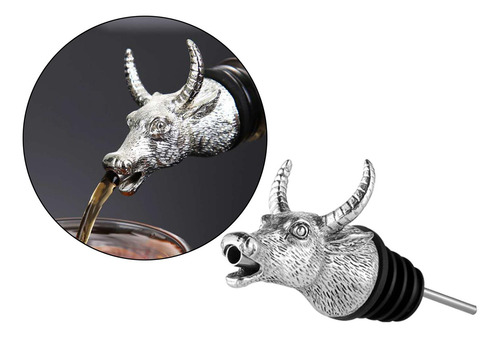 Alloy Animal Head Pourer Único Tapón De Botellas Bubalus