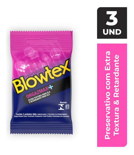 Preservativo Blowtex Orgazmax C/ 3 Unidades