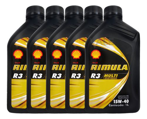 5 Lts Óleo Shell 15w40 Rimula R3 Multi Diesel Pesado Api Ch4