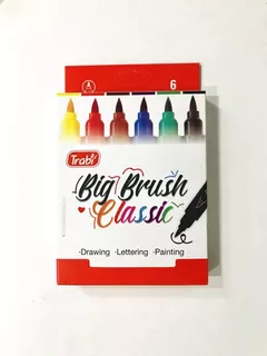 Marcadores Punta Pincel Big Brush X6 Lettering Trabi