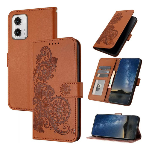 Estuche Billetero Con Ranura Flores Para Moto Edge30