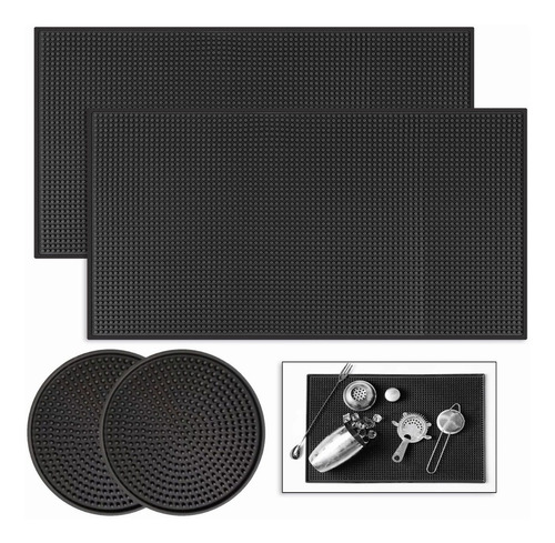 Set De 4 Piezas Tapete Para Bar Grande Barra Escurridor