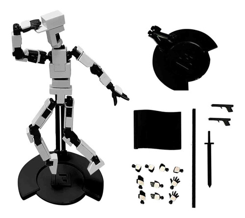 Figura De Acción De Robot Impresa Con Articulación Completa