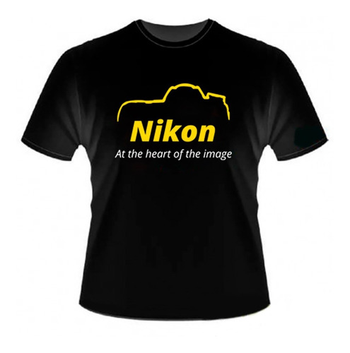 Camiseta Com Estampa Nikon Contorno