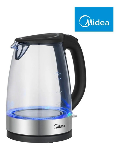 Hervidor Midea Mk-17g02a 1,7lt Luz Led Cuerpo De Vidrio