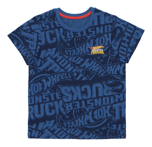 Polera Manga Corta Hotwheels Azul