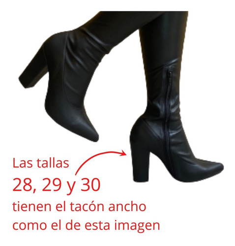 Imagen 3 de 10 de Bota Extralarga Felipe Rentería Tacón Ancho Maxibota Stretch