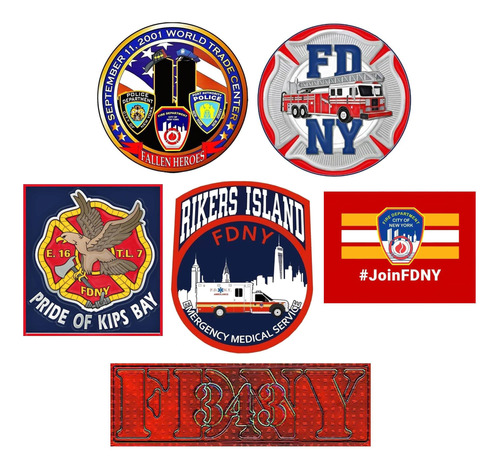 Us Fdny New York Fire Dept. Stickers Set