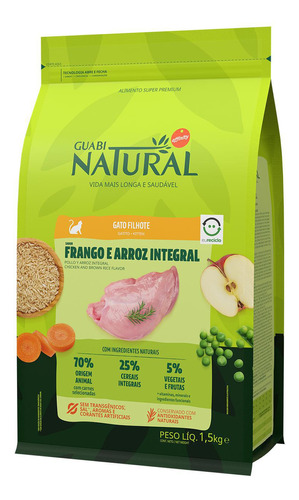 Guabi Natural Gato Filhote Frango E Arroz 1,5kg