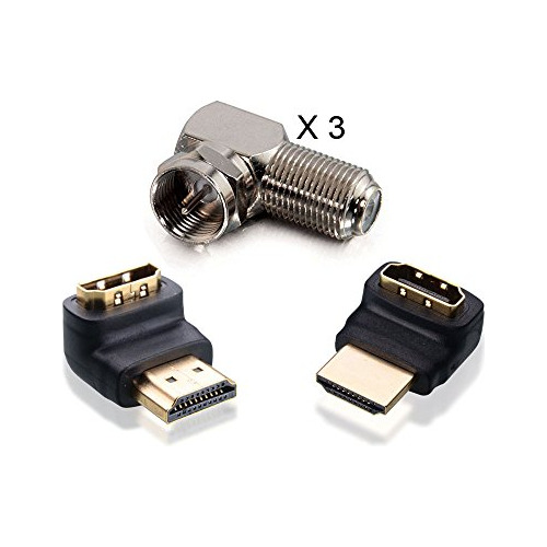 Adaptador Cabl Video Conector Tv Hd 270 Grado 90 Hdmi Macho