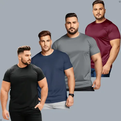KIT COM 4 CAMISAS DRY FIT PLUS SIZE