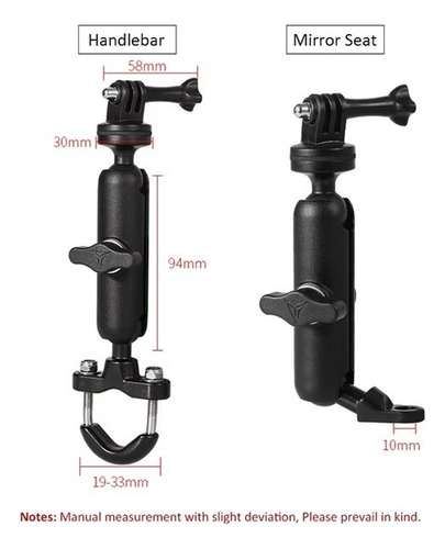 Soporte Camara Gopro Insta360 Moto Bicicleta Twowheels Mirrorset