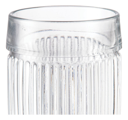 Set 6 Piezas Vaso De Vidrio Labrado Acanalado 330ml
