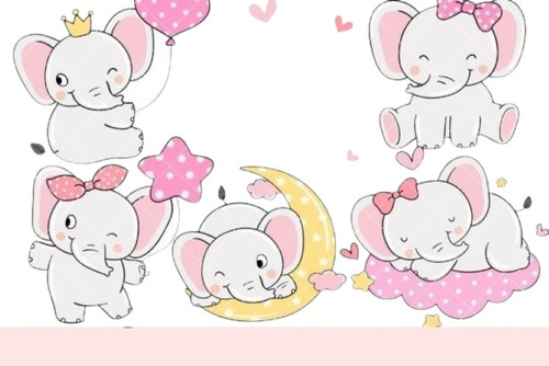 Imágenes Digitales Elefantitas Bebé Rosas 10835164