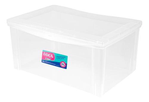 Caixa Organizadora De Plástico Color Kids 65l Cristal Ordene