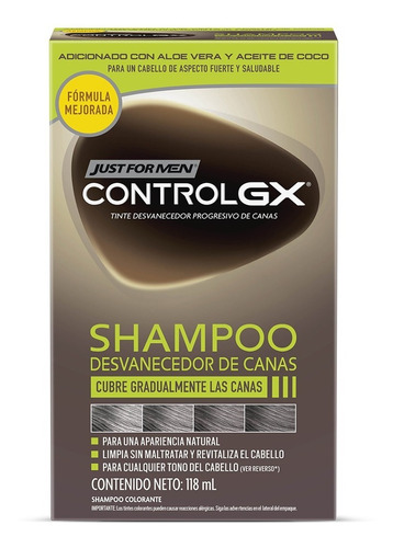 Shampoo Just For Men Control Gx Control Gx de coco en tubo depresible de 118mL por 1 unidad
