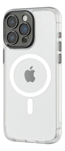 Capa Rock Guard Lens Protect Magsafe P/ Linha iPhone 15 Pro Cor Cinza-claro Liso