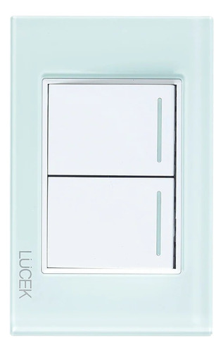 Placa Cristal Aqua 2 Interruptores Sencillos Lucek B52979