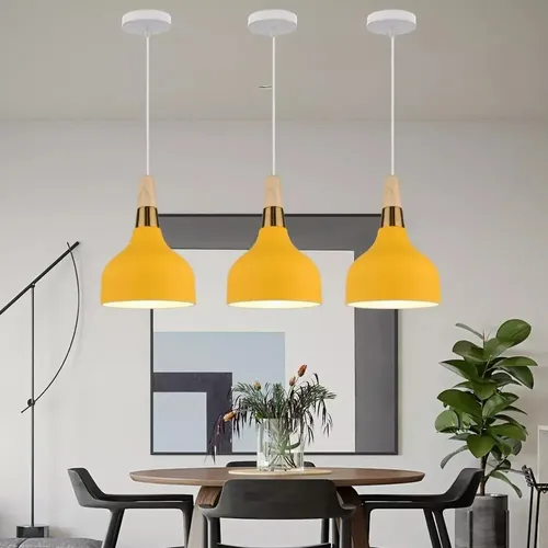 Lámpara Colgante Moderna E27 Para Sala Blanca Amarillo | MercadoLibre
