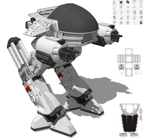 Robocop Ed-209 Archivo Papercraft (envio X Mail)