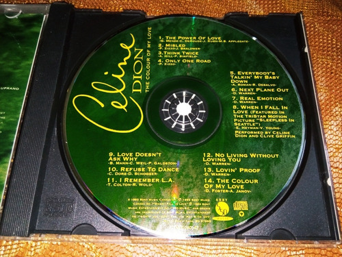 Imagen 2 de 3 de Cd Nuevo, Celine Dion The Colour Of My Love Balada Ingles