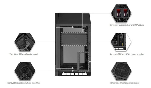 Silverstone Technology Mini-itx Computer Case Con Vidrio Tem