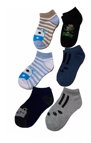 12 pares de calcetines cortos para niño de algodón de colores neón modelo de verano de fantasma altura tobillera 