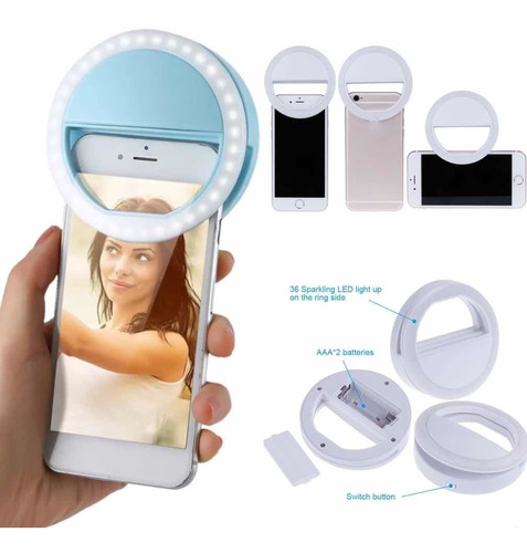 Aro Anillo Luz Led Selfie Portatil Para Celular De Clip