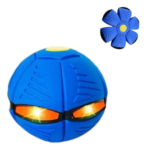 Pelota Mágica Ovni Azul Con Luz Led - Frisbee 2 En 1 Tiktok