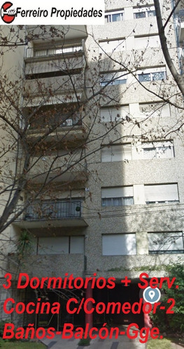 Imagen 2 de 3 de Apto. Venta Pocitos 3 Dorm.+servicio 2 Baños Cocina C/comedor Gge. Tza. Al Frente