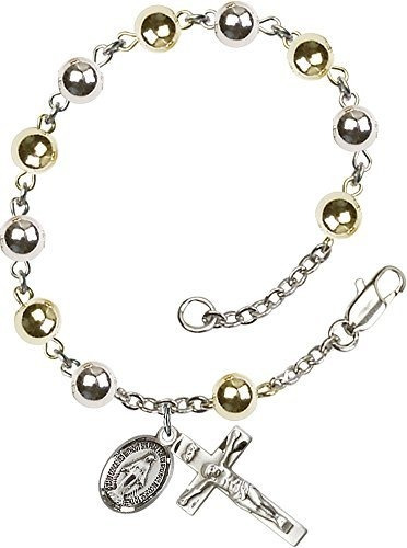 Pulsera De Dije - Pulsera De Plata De Ley Con Cuentas Redond