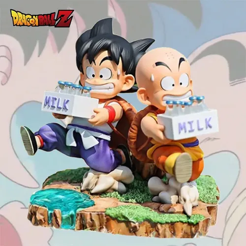 Figura De Juguete Dragon Ball Son Goku Krillin Milk Delivery