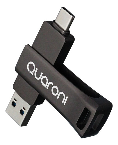 Memoria Usb3.2 64gb Quaroni Qum-06 Dual A Y C / Otg / Plata Color Negro