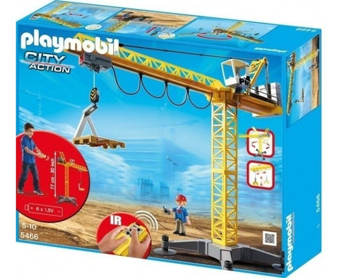 Todobloques Playmobil 5466 Mega Grua Construccion Caja Maltr