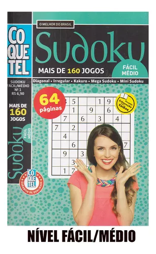 Kit 10 Revistas Livros Sudoku Coquetel Facil Medio E Dificil